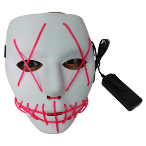 Masque fantôme LED lumineux personnalisé avec bouche cousue et yeux croisés pour Halloween, TikTok, Carnaval, Festival, Fête – Masques amusants - Product Image 6