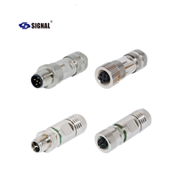 M12, 3/4/5/6/8 broches, mâle/femelle droit, IP67 / IP68, type d'assemblage sur site, circulaire, code A / D / X