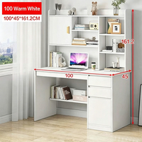 Bureau d'ordinateur portable durable pour le jeu avec tiroirs intégrés et étagère, design personnalisable blanc pour la maison, l'étude ou le bureau