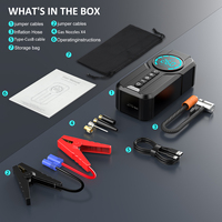 Démarreur de batterie d'urgence 2800 Ampères de pointe, pinces intelligentes, batterie externe avec lumière LED pour utilisation en moto