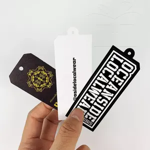 Business Advertising Use Print Durable Self-Adhesive Vinyl Sticker Hangtag Apparel Hang Tag Custom Stickers With Logo