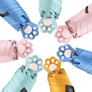 Compact Mini Pocket Umbrella for Women Custom Logo Print 5-Folding Waterproof Travel Umbrella with Manual Control