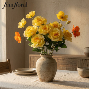 Rami <span class=keywords><strong>di</strong></span> Rose Artificiali a Stelo Lungo con Testa Grande, Lussuosi per Decorazioni Matrimoni, Festa della Mamma, Natale, Casa e Hotel - Product Image 4