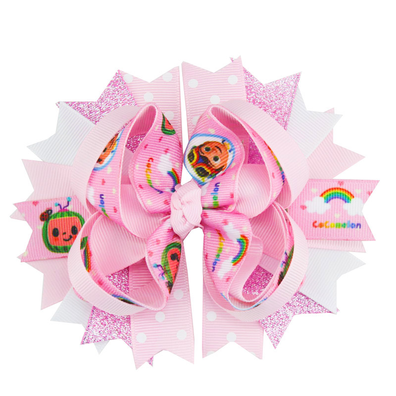 Банты для волос для девочек, 5 дюймов, в стиле Коко дыни, аксессуары с зажимом, банты для волос, заколки, украшения для волос