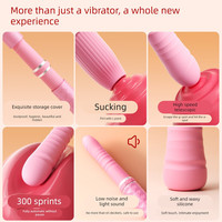 Automatischer starker Teleskop-Vibrationsstab-Massager mit Saugfunktion, tragbarer Vibrator für Erwachsene