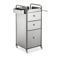 Chariot de coiffure moderne en argent de haute qualité pour salon de beauté Armoire métallique de stockage d'outils en acier inoxydable
