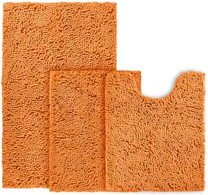 CF BCH08-OR3定制3 pcs套装防滑浴室垫雪尼尔浴室地毯超细纤维防滑浴垫地毯从中国购买