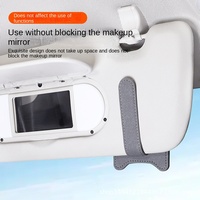 Pare-soleil multifonctionnel Monture de lunettes de soleil Cross-Border Suede Car Glasses Clip avec carte Bill Storage Box Key Accessories