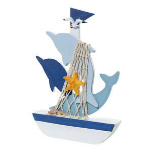 Figurine de voilier méditerranéen, modèle de bateau en bois, décoration d'intérieur, cadeau de mariage, matériau MDF, forme irrégulière - Product Image 4