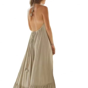 Vestido Midi Sexy sin Espalda para Mujer, Personalizado al por Mayor, OEM, de Alta Calidad, Tejido Natural, Corte Holgado, Antiestático - Product Image 3