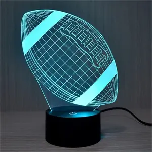 3D иллюзия, СВЕТОДИОДНЫЙ футбольный мяч, USB лампа, ночник
