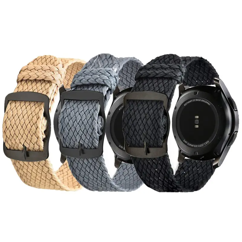 Correa de seguridad Universal de 22mm para reloj Samsung Gear S3, banda de nailon de alta calidad con estampado militar Na to Loop