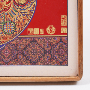 Adorno de Escritorio Rectangular de Latón y Madera Estilo Art Déco con Calabaza y Caqui, Hecho a Mano, con Motivo de Doble Bendición Auspiciosa - Product Image 6