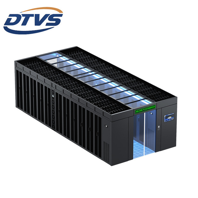 2-Row Modular Cooling Data Center Networking Cabinet with Micro-Module Server Racks Integrated Systems Ready for Stock