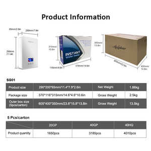 Chauffe-eau électrique instantané 6KW avec écran tactile LED pour hôtel et usage domestique, protection contre la marche à sec, économie d'énergie - Product Image 5