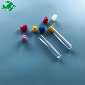 Tubo de plástico para laboratorio, tubo de ensayo de plástico para uso médico de diferentes tipos, 12x75, 5ml, 10ml, proveedor de China
