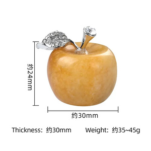 Ornement en pierres naturelles sculptées en forme <span class=keywords><strong>de</strong></span> mini-pomme, 30 mm, en quartz, cristal, améthyste, aventurine, pour <span class=keywords><strong>la</strong></span> décoration - Product Image 3