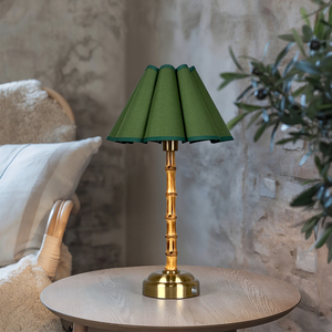 Lampe de Table Rechargeable en Bambou et Rotin 2700K Matériaux Naturels, Abat-Jour Remplaçable, Sans Fil pour Restaurant - Product Image 2