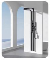 Vente chaude Laiton Salle De Bains Colonne Smart Panel Robinets Thermostatiques Jet Chaud Froid Arroseur Pluie Système De Massage Brossé