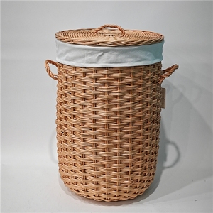 Panier à linge JY 2 pièces en rotin tressé et jacinthe d'eau, fait main, design détachable, pour rangement de vêtements et organisation de la maison - Product Image 5