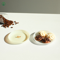Hochwertiges Kaffeebohnen-Design Glas-Teller- und Tassenset Farbenfrohe Geschirrsets Hitzebeständige Glasteller