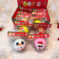 Nouveauté Noël DIY Expression Squishy Ball Soft TPR Slow Rising Stress Relief Squeeze Fidget Toy Santa Snowman Blind Box