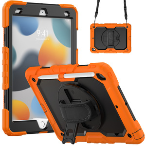 Étui de protection robuste pour tablette PC + silicone avec support de main et sangle, compatible <span class=keywords><strong>iPad</strong></span> 10.2 7e/9e/génération - Product Image 1