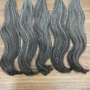 Productos de Moda para Extensiones de Cabello en Diciembre, Cabello Natural Gris Vietnamita Virgen al Por Mayor - Product Image 4