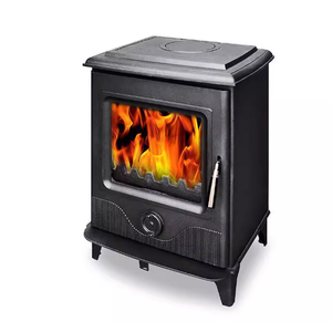Chimenea Independiente de Hierro Fundido para Leña HF907 Negra de 8KW, Chimenea de Fuego Real para Sala de Estar de Villa, Certificación EcoDesign - Product Image 1