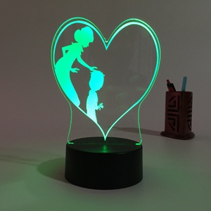 Lámpara Nocturna LED 3D USB, Lámpara <span class=keywords><strong>de</strong></span> Mesa Decorativa con Diseño <span class=keywords><strong>de</strong></span> Madre e Hija, Iluminación <span class=keywords><strong>de</strong></span> 7 Colores para Dormir Bebés, Regalo para el Día <span class=keywords><strong>de</strong></span> la Madre - Product Image 2