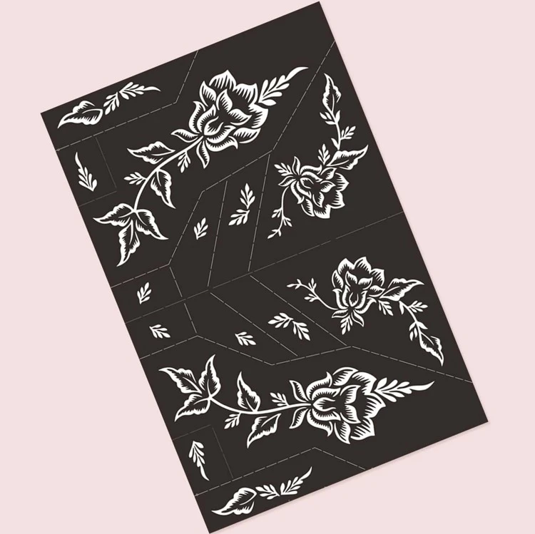 Оптовая продажа с фабрики, трафареты для красоты, трафареты для татуировок с хной, женские сексуальные руки, временные трафареты для татуировок