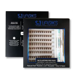 Kit d'extension de cils DIY avec cils segmentés marron et bouquets de cils mixtes, faux cils en grappes <span class=keywords><strong>pour</strong></span> la maison et le salon - Product Image 4