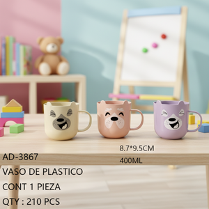 Tazze in Plastica PE CASAMAX WL AD-3867 con Design a Faccia di Cane, 400ml, Stile Moderno, Senza Isolamento Termico - Product Image 3