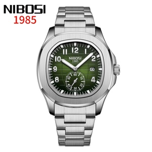 Montres de luxe NI2653 pour hommes, acier inoxydable, chronographe lumineux, bracelet en silicone, sport, étanche, montre masculine - Product Image 1