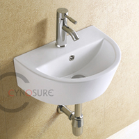 Vasque en céramique murale personnalisée à prix de gros, design simple pour salle de bain