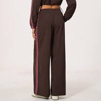 Pantalon de yoga ample en polyester pour femme, color block, respirant, anti-humidité, décontracté, pour le sport