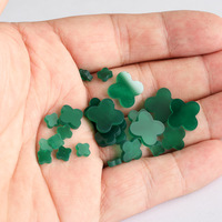 Populaire trèfle à quatre feuilles pierre naturelle Agate 11.2*2mm dalles de pierres précieuses en vrac couleur verte pierre d'agate