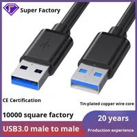 Kabel Data Tembaga Dua Arah USB 3.0 USB A Male ke USB A Male untuk Enclosure Hard Drive Mobile