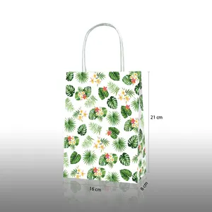Xindeli BD014 Hawaii leaves Aloha Party Favors Gift Candy Packaging Paper Bags with Handle