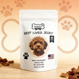 Pochette en papier kraft personnalisée, sac à fond plat blanc, sac en aluminium pour aliments pour animaux, emballage pour friandises pour chiens - Product Image 2