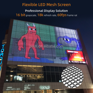 P50 <b>LED</b> Mesh RGB 4leds IP67 Advertising Displsy Flexible <b>Led</b> Stage Curtain Display for Building Facade SH-E18A P50-<b>led</b>-mesh-disp - Product Image 5