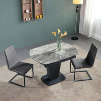 Table à manger rotative extensible en marbre 8 places