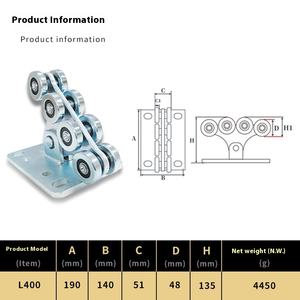Ensemble de rouleaux de porte et de fenêtre en acier inoxydable très résistants, poulies spéciales pour porte suspendue de cour, quincaillerie de roues de rail - Product Image 6