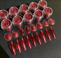 Poudre de Pigment Métallique Rouge Vin Scintillant 9D GuanZun 5-100 Microns pour Vernis à Ongles Gel, Salon et Manucure DIY