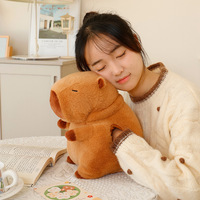 Vente chaude Capybara En Peluche Animal En Peluche Doux Oreiller Mignon Chaud Main Oreiller Enfants Cadeaux De Noël Cadeau D'anniversaire