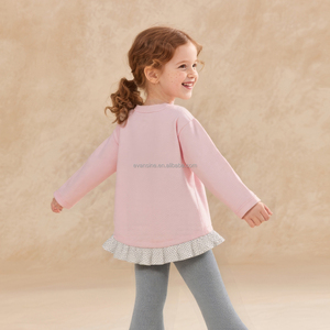 Maglietta a Maniche Lunghe Personalizzabile per Ragazze con Stampa 'Ti Amo tanto' Decorazione in Pizzo Cartoonesca Abbigliamento Casual Carino - Product Image 3