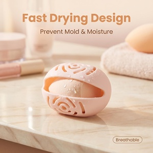 Support de rangement compact pour éponge de maquillage en silicone ventilée, séchage rapide, anti-moisissure, pour voyage - Product Image 2