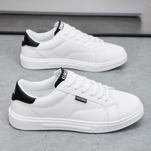 Zapatos Blancos y Negros para Hombre, Zapatos Deportivos Casuales Cómodos, Zapatos Deportivos Sólidos para Hombre, Zapatos Ligeros para Caminar - Product Image 1