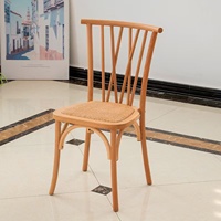 Chaises de salle à manger empilables en bois, style dossier, style campagne française, chaises pour mariage en plein air, ensembles de salle à manger pour bars et cafés