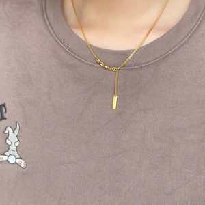 Zhou Family Peace Lucky Charm Necklace For Women Geometric Zinc Alloy 10cm Extended Chain Gift Fashion Pendant Necklaces - Product Image 3